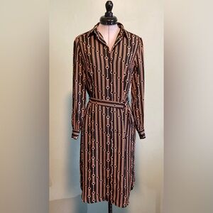 NWT - Banana Republic Factory Chain Print Shirt Dress - Black - Size 0